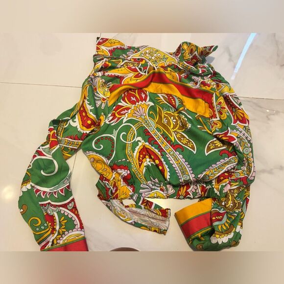 Haute Hippie Green and Red Paisley Shirt - Picture 2 of 5